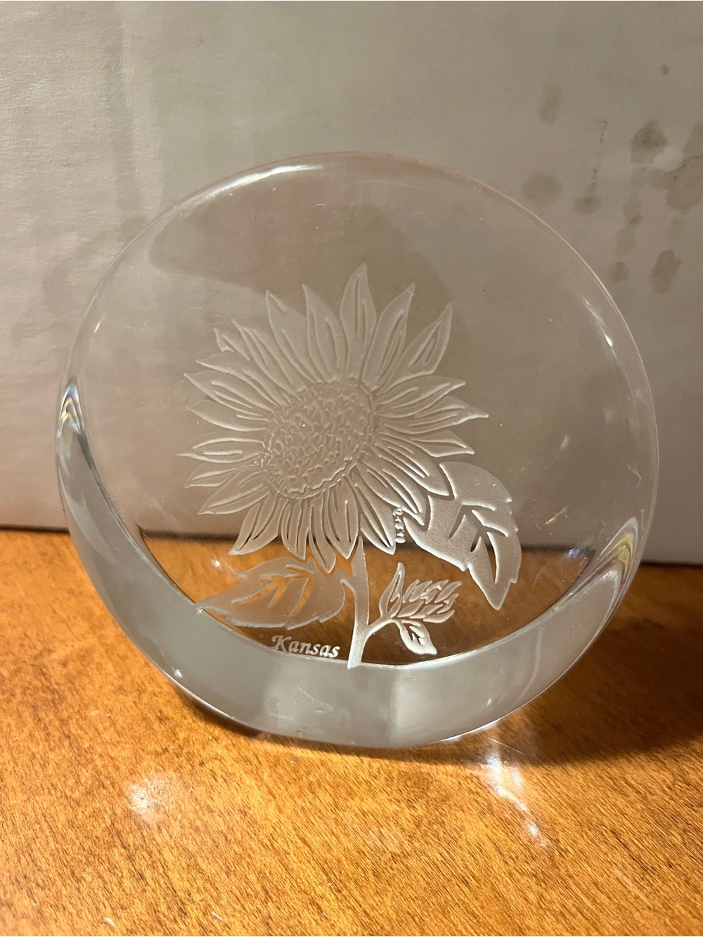 Glass Sunflower Paperweight